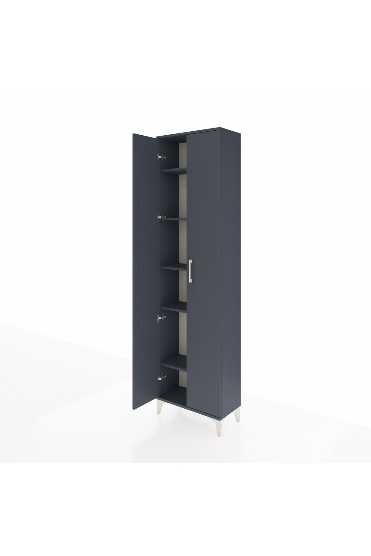 Arges Dolap 5 Raflı 2 Kapaklı 60x30x221 Antrasit-Antrasit