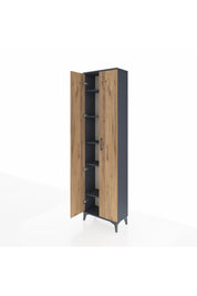 Arges Dolap 5 Raflı 2 Kapaklı 60x30x221 Antrasit-Çam