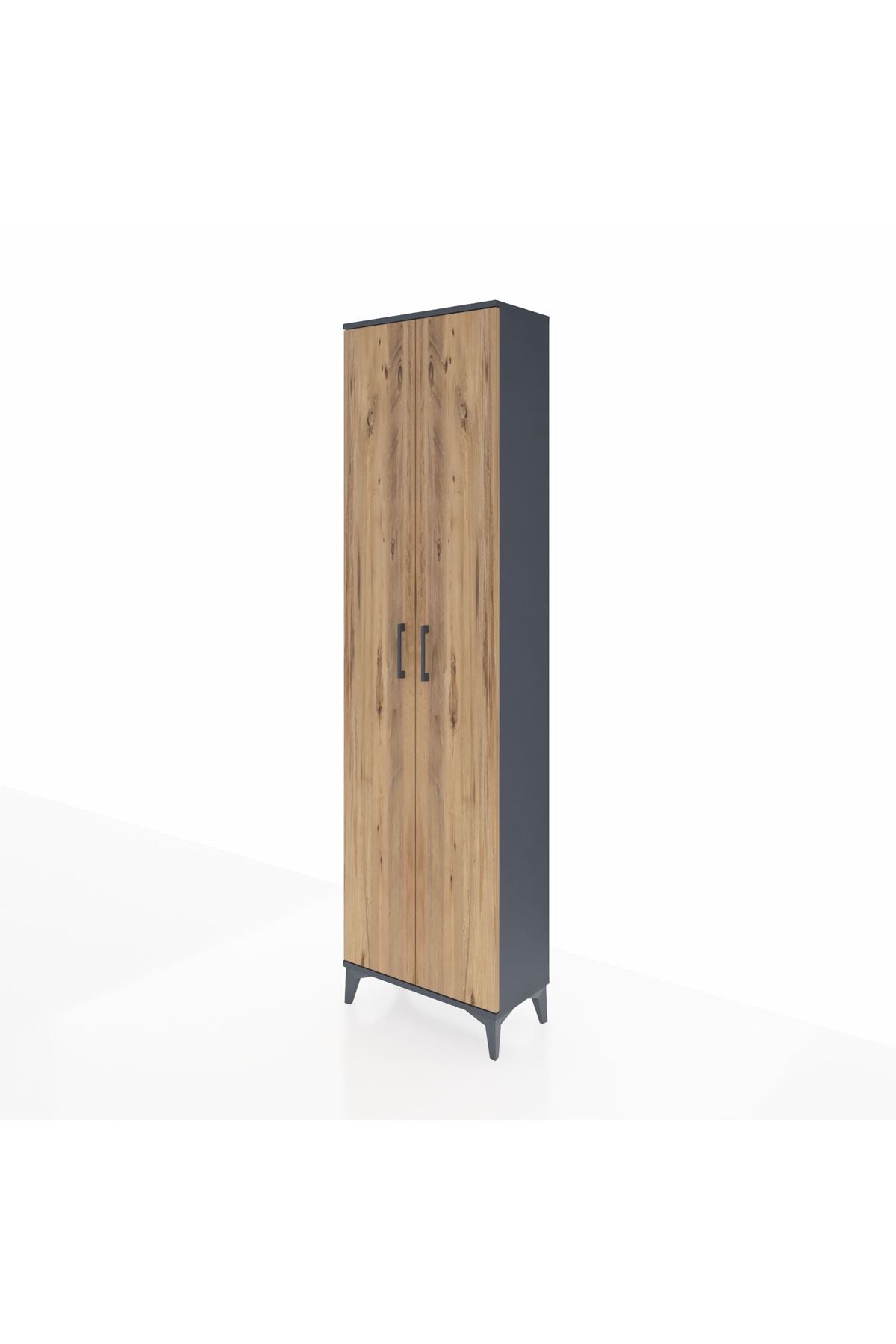 Arges Dolap 5 Raflı 2 Kapaklı 60x30x221 Antrasit-Çam