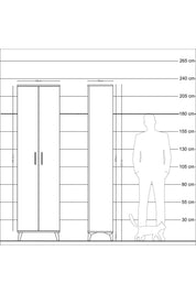Arges Dolap 5 Raflı 2 Kapaklı 60x30x221 Antrasit-Çam