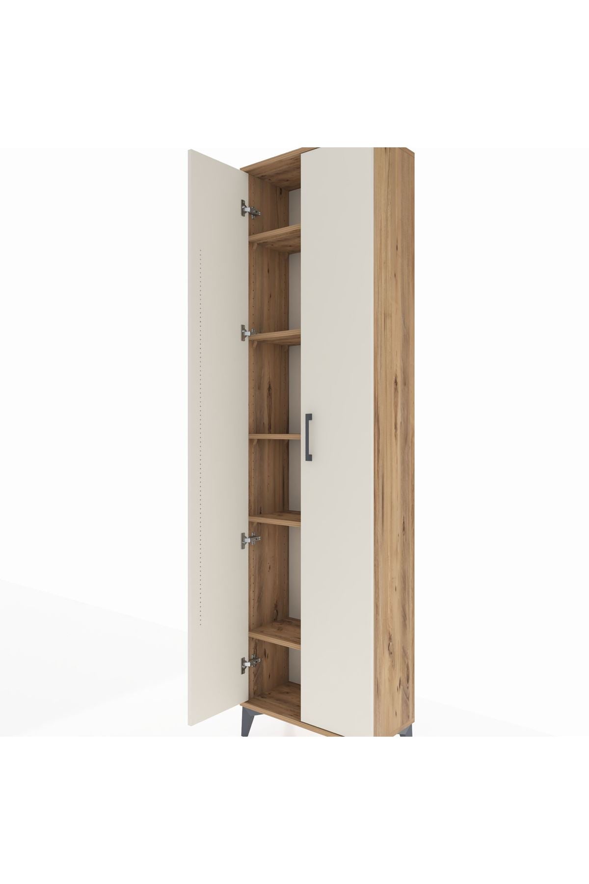 Arges Dolap 5 Raflı 2 Kapaklı 60x30x221 Çam-Aytaşı