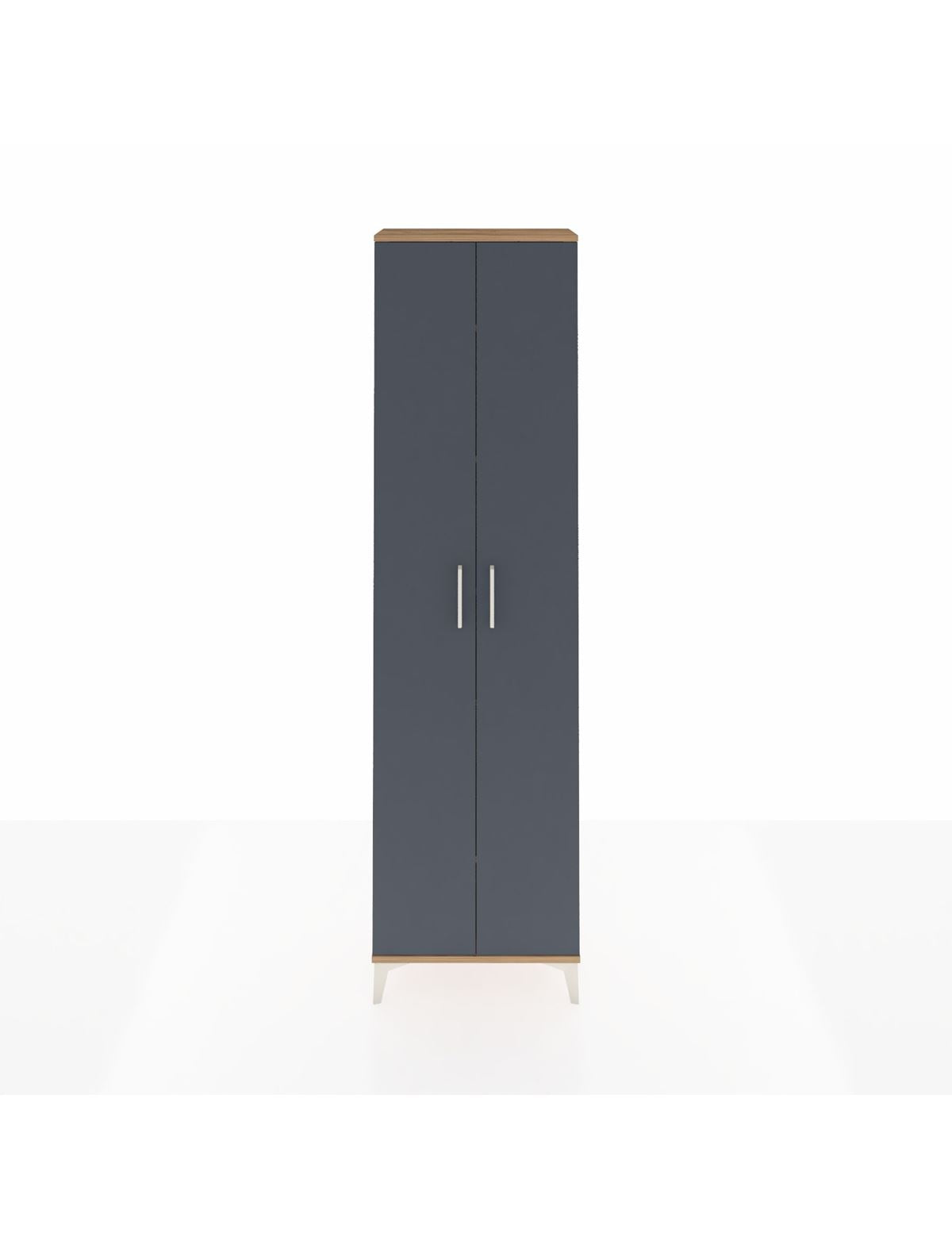 Arges Dolap 5 Raflı 2 Kapaklı 60x30x221 Çam-Antrasit