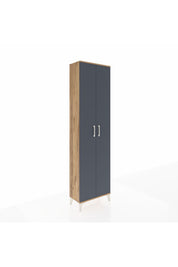 Arges Dolap 5 Raflı 2 Kapaklı 60x30x221 Çam-Antrasit