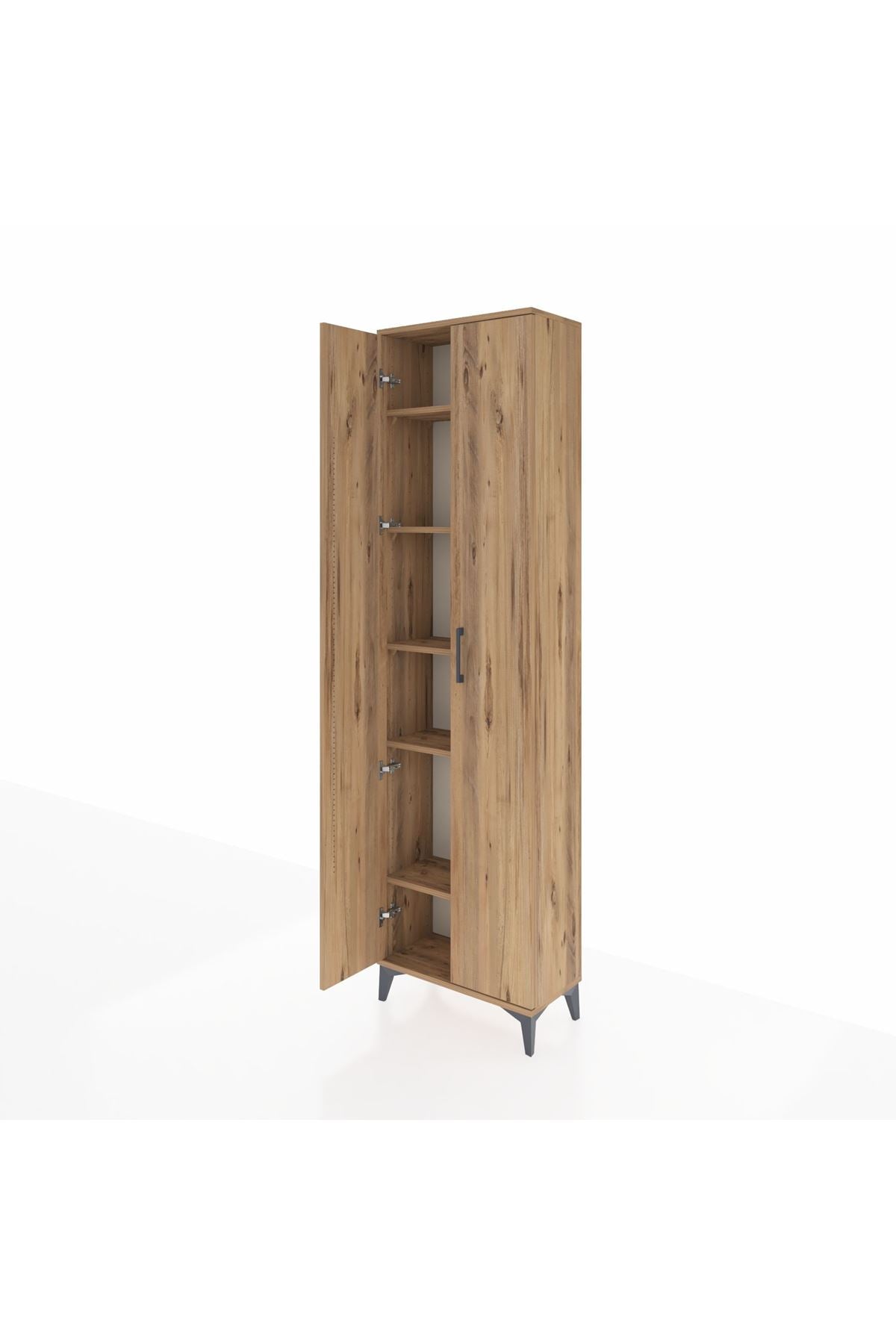 Arges Dolap 5 Raflı 2 Kapaklı 60x30x221 Çam-Çam