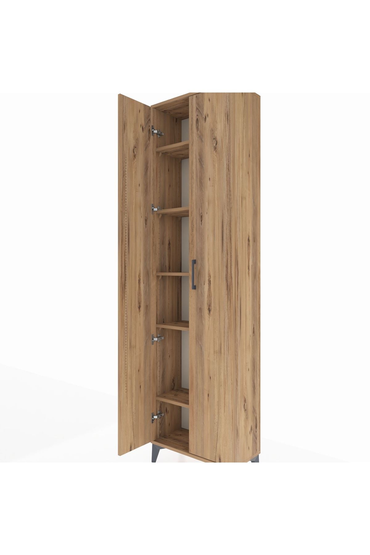 Arges Dolap 5 Raflı 2 Kapaklı 60x30x221 Çam-Çam