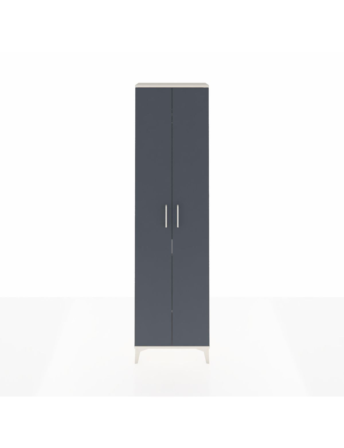 Arges Dolap 3 Raflı 2 Kapaklı Tek Askılı 60x30x221 Aytaşı-Antrasit