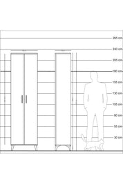 Arges Dolap 3 Raflı 2 Kapaklı Tek Askılı 60x30x221 Aytaşı-Çam
