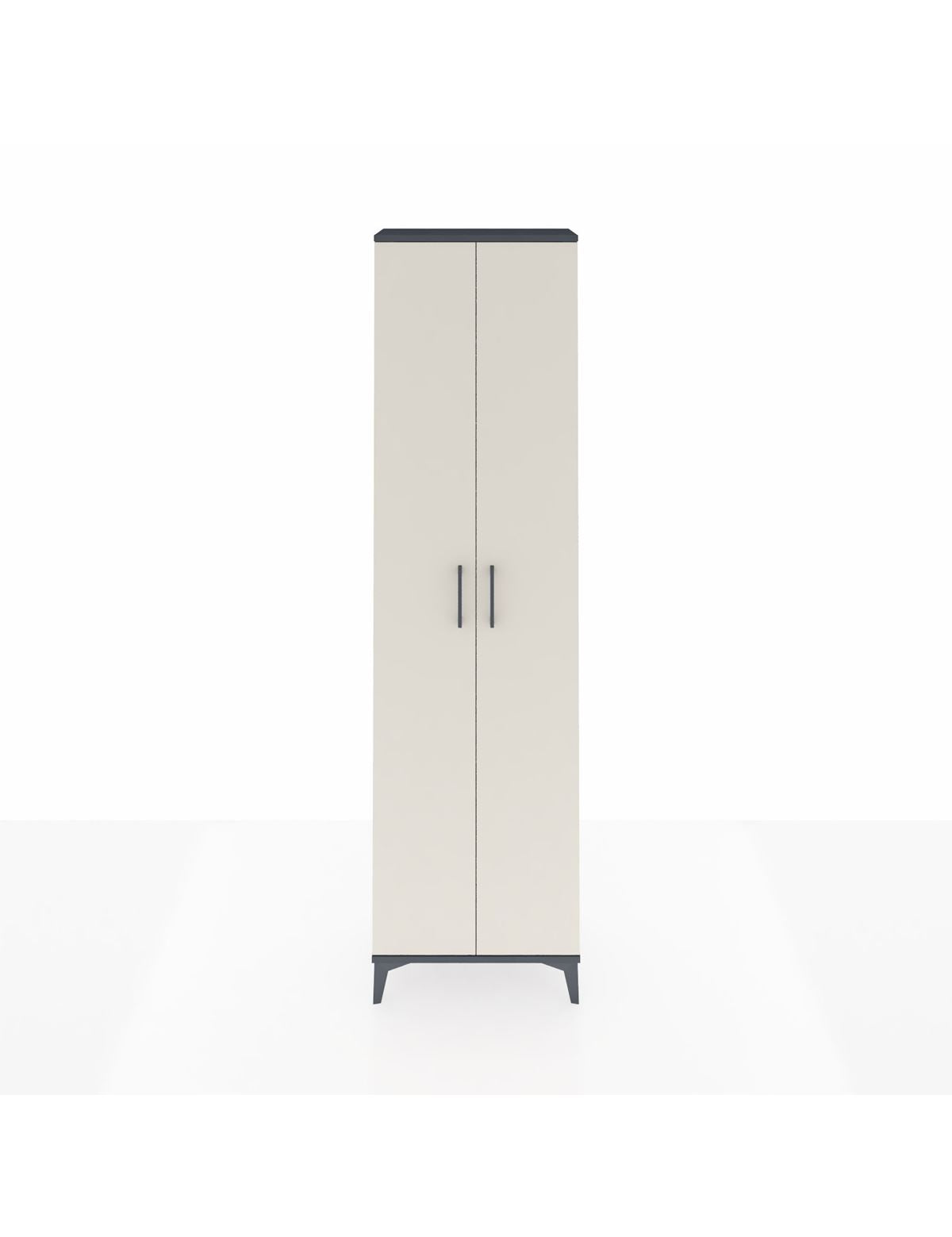 Arges Dolap 3 Raflı 2 Kapaklı Tek Askılı 60x30x221 Antrasit-Aytaşı