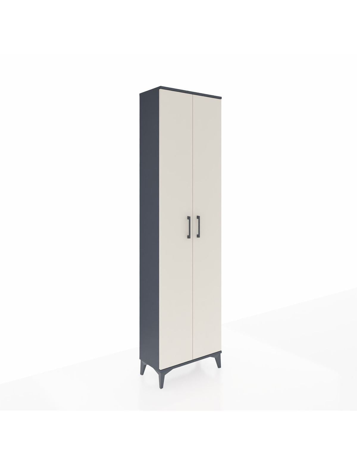 Arges Dolap 3 Raflı 2 Kapaklı Tek Askılı 60x30x221 Antrasit-Aytaşı