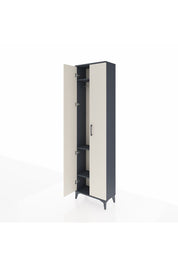 Arges Dolap 3 Raflı 2 Kapaklı Tek Askılı 60x30x221 Antrasit-Aytaşı