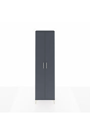 Arges Dolap 3 Raflı 2 Kapaklı Tek Askılı 60x30x221 Antrasit-Antrasit