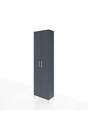 Arges Dolap 3 Raflı 2 Kapaklı Tek Askılı 60x30x221 Antrasit-Antrasit