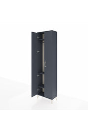 Arges Dolap 3 Raflı 2 Kapaklı Tek Askılı 60x30x221 Antrasit-Antrasit