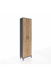 Arges Dolap 3 Raflı 2 Kapaklı Tek Askılı 60x30x221 Antrasit-Çam