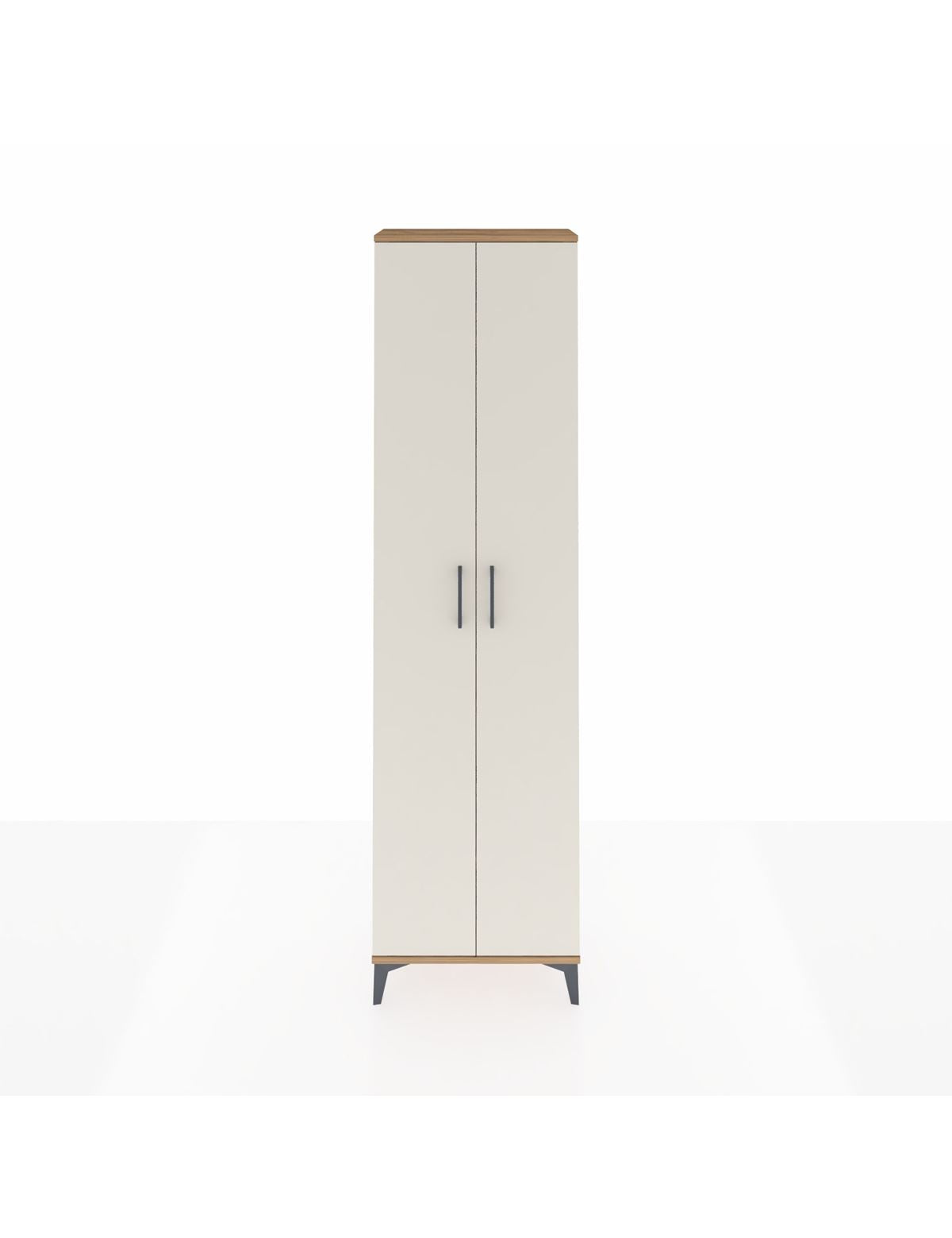 Arges Dolap 3 Raflı 2 Kapaklı Tek Askılı 60x30x221 Çam-Aytaşı