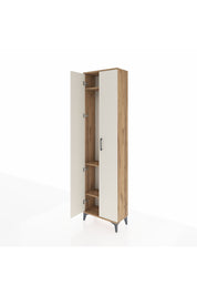 Arges Dolap 3 Raflı 2 Kapaklı Tek Askılı 60x30x221 Çam-Aytaşı