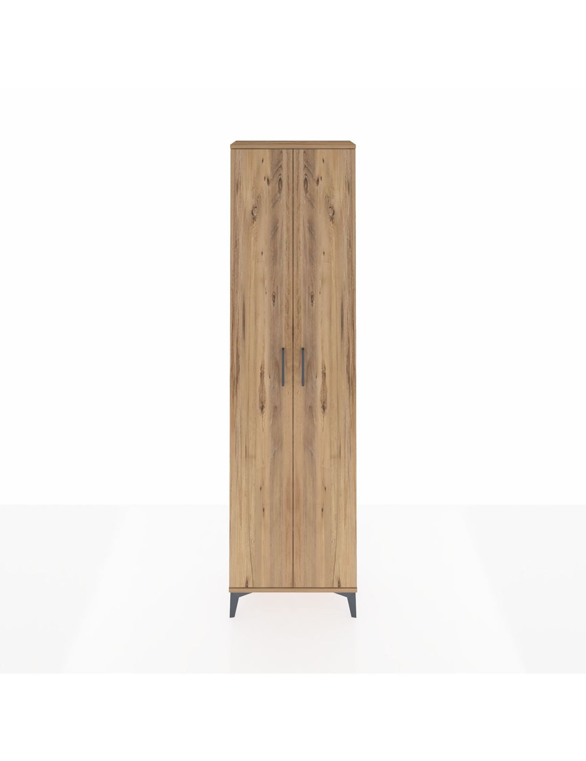 Arges Dolap 3 Raflı 2 Kapaklı Tek Askılı 60x30x221 Çam-Çam