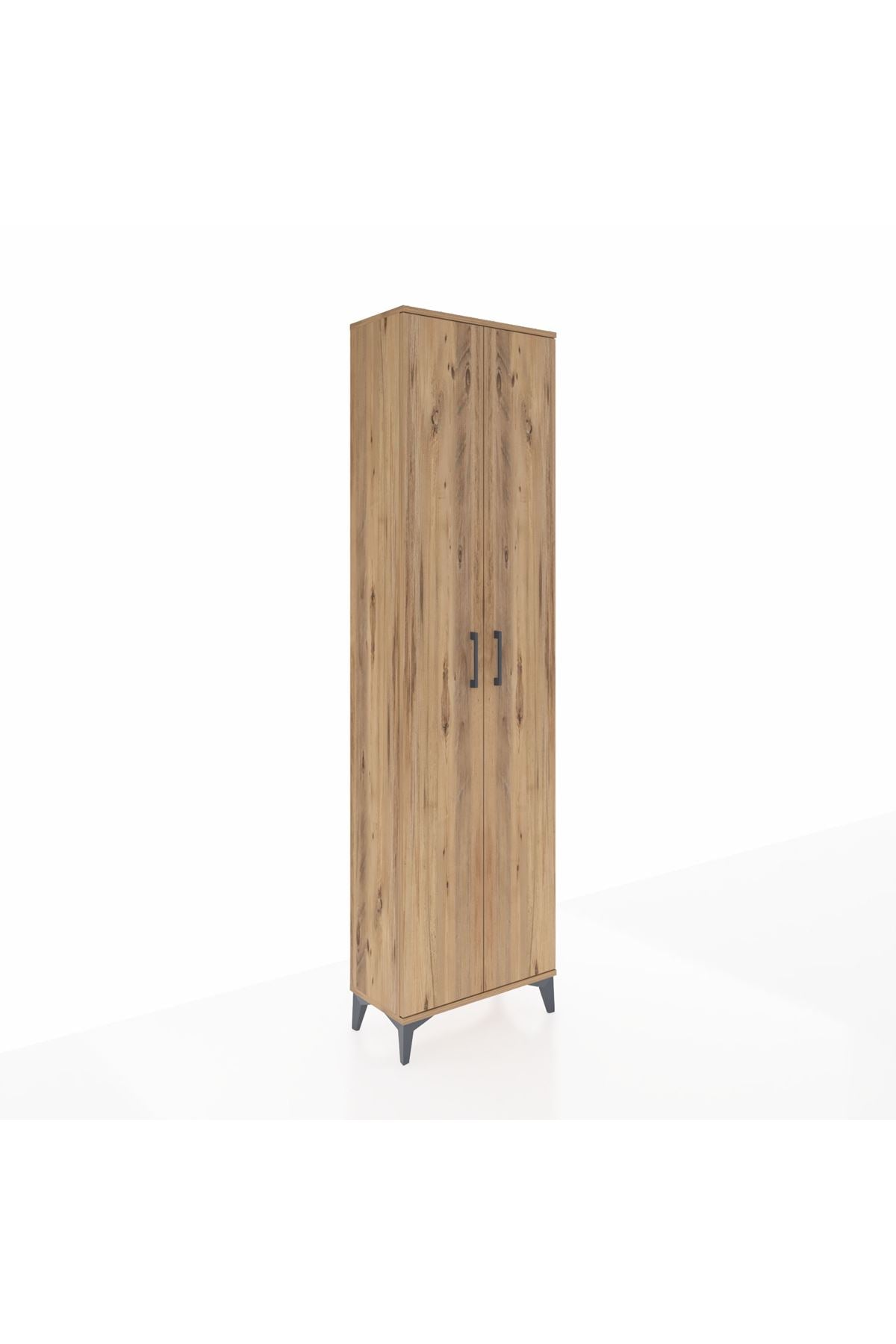 Arges Dolap 3 Raflı 2 Kapaklı Tek Askılı 60x30x221 Çam-Çam