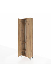 Arges Dolap 3 Raflı 2 Kapaklı Tek Askılı 60x30x221 Çam-Çam