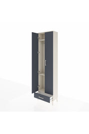 Arges Dolap 3 Raflı Tek Çekmeceli Tek Askılı 60x30x221 Aytaşı-Antrasit