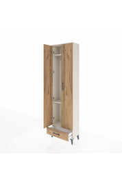 Arges Dolap 3 Raflı Tek Çekmeceli Tek Askılı 60x30x221 Aytaşı-Çam