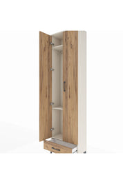 Arges Dolap 3 Raflı Tek Çekmeceli Tek Askılı 60x30x221 Aytaşı-Çam