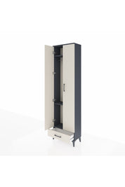 Arges Dolap 3 Raflı Tek Çekmeceli Tek Askılı 60x30x221 Antrasit-Aytaşı