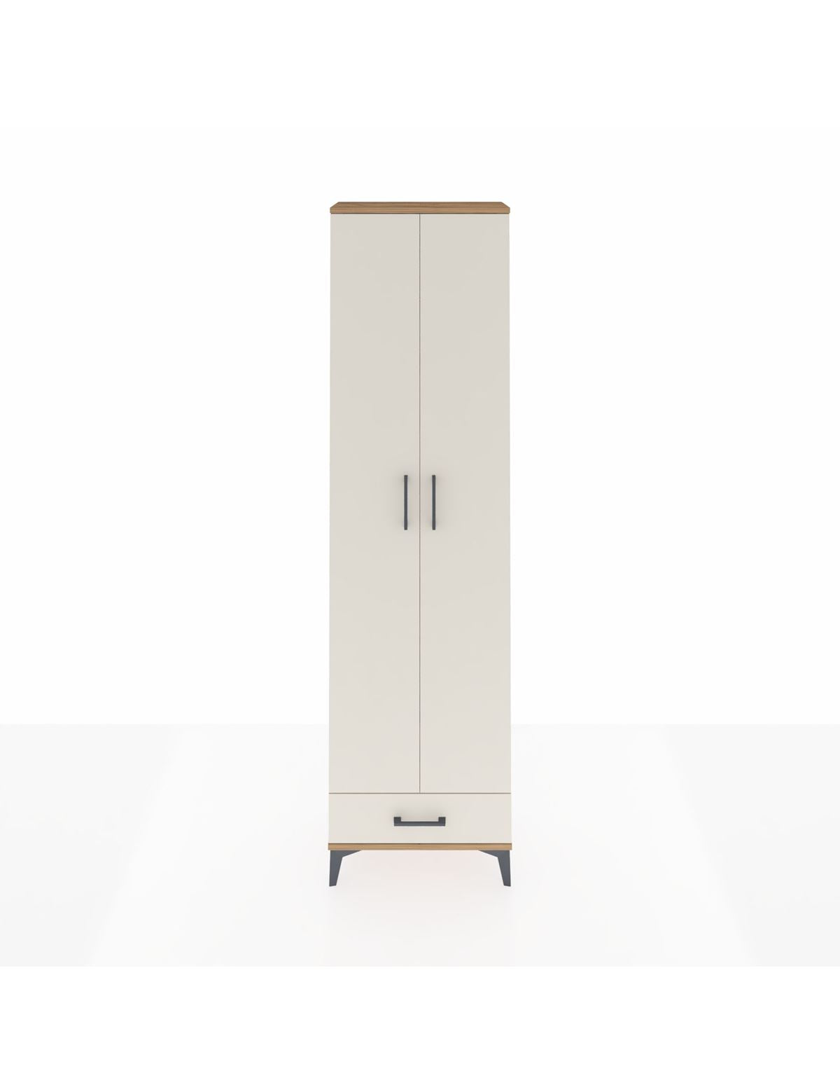 Arges Dolap 3 Raflı Tek Çekmeceli Tek Askılı 60x30x221 Çam-Aytaşı