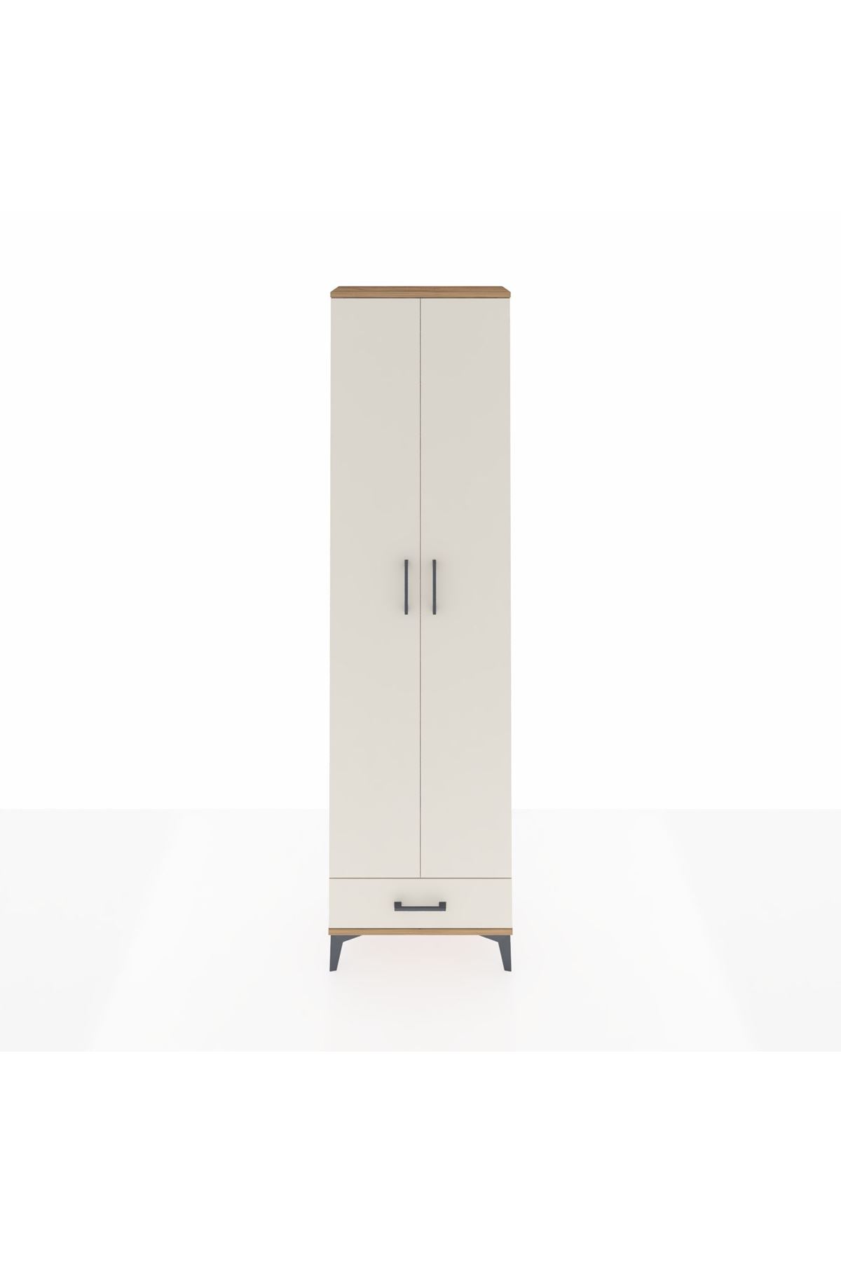 Arges Dolap 3 Raflı Tek Çekmeceli Tek Askılı 60x30x221 Çam-Aytaşı