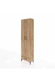 Arges Dolap 3 Raflı Tek Çekmeceli Tek Askılı 60x30x221 Çam-Çam