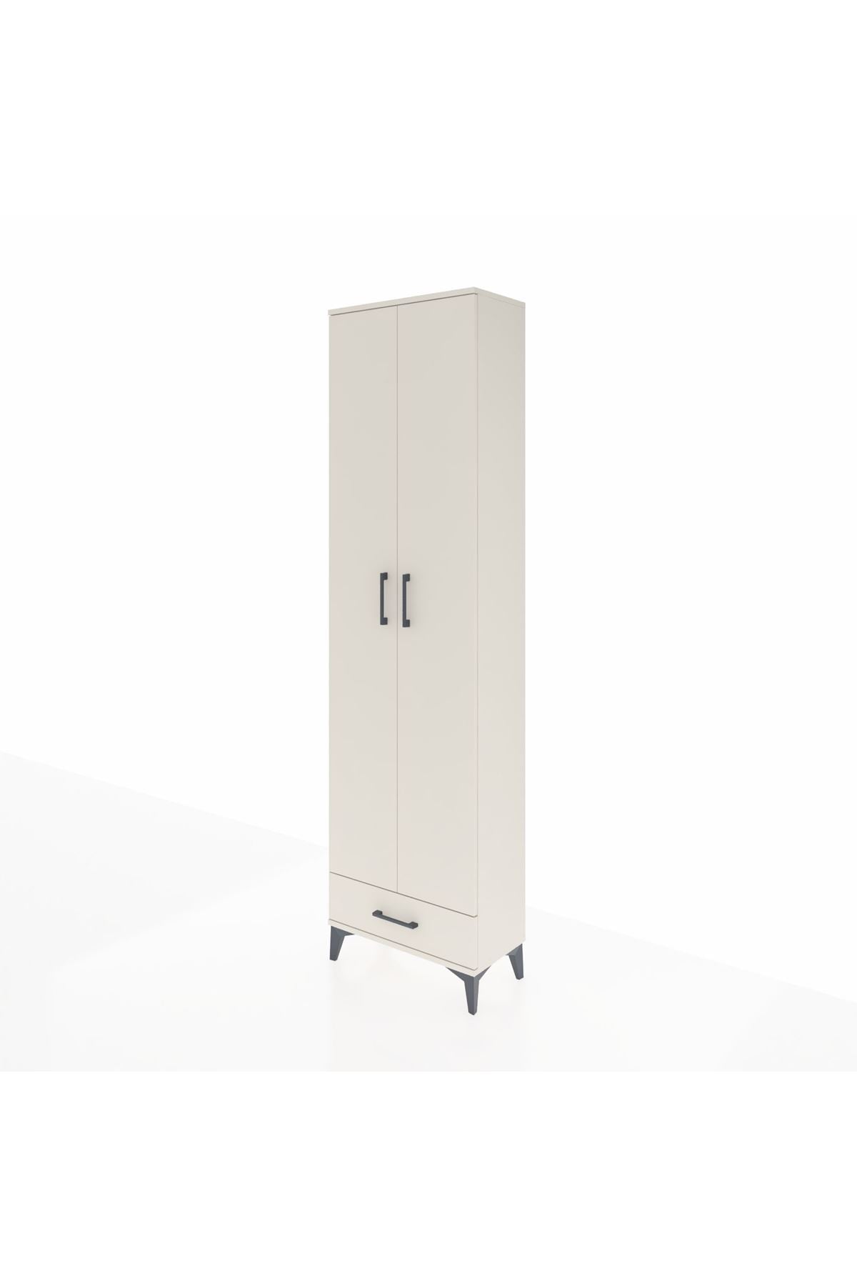 Arges Dolap 5 Raflı Tek Çekmeceli 2 Kapaklı 60x30x221 Aytaşı-Aytaşı