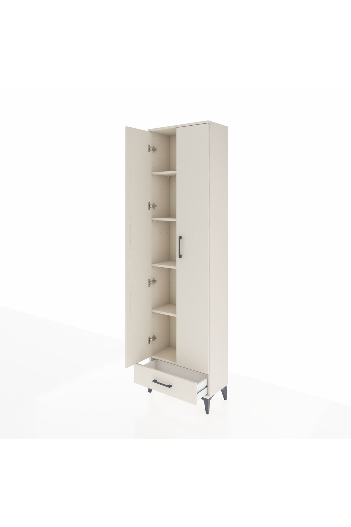 Arges Dolap 5 Raflı Tek Çekmeceli 2 Kapaklı 60x30x221 Aytaşı-Aytaşı