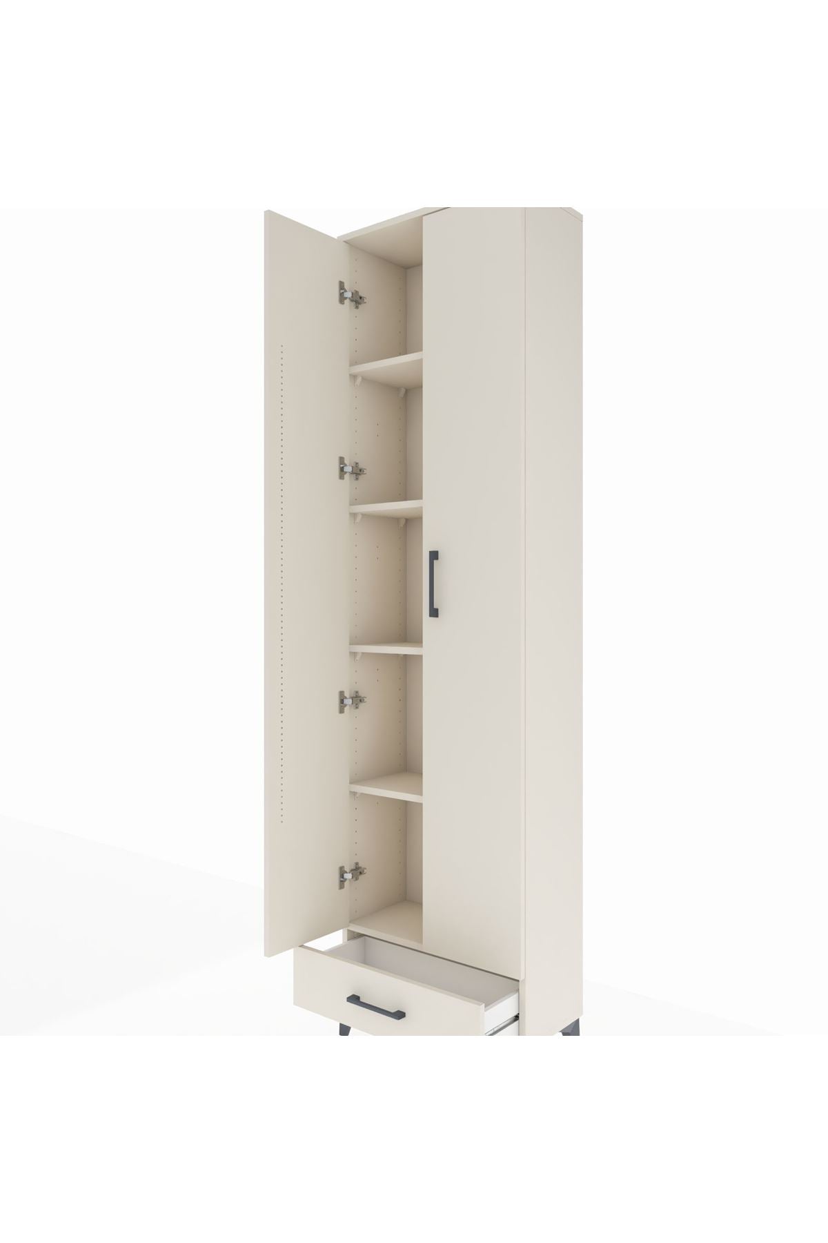 Arges Dolap 5 Raflı Tek Çekmeceli 2 Kapaklı 60x30x221 Aytaşı-Aytaşı