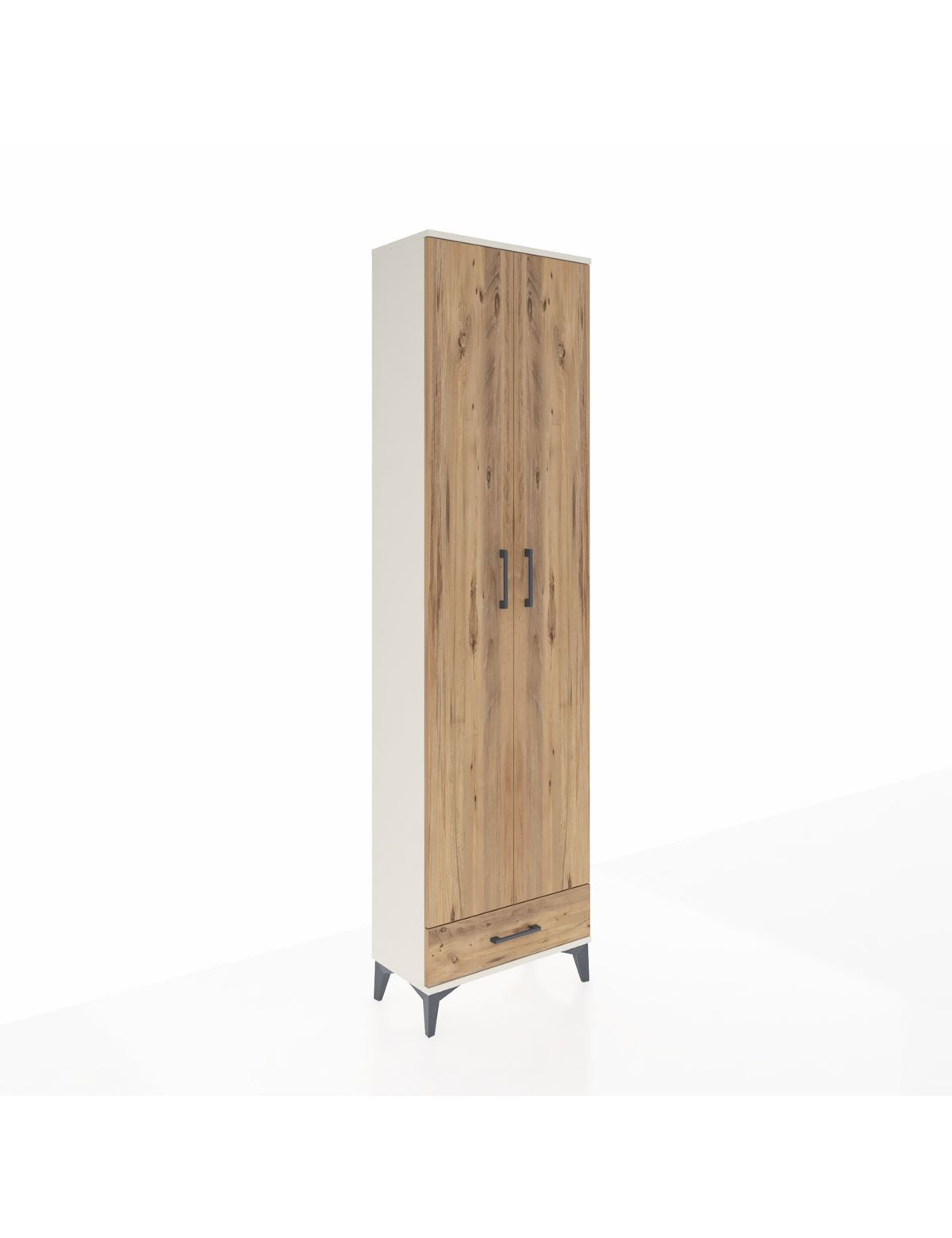 Arges Dolap 5 Raflı Tek Çekmeceli 2 Kapaklı 60x30x221 Aytaşı-Çam