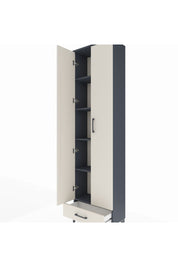 Arges Dolap 5 Raflı Tek Çekmeceli 2 Kapaklı 60x30x221 Antrasit-Aytaşı