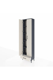 Arges Dolap 5 Raflı Tek Çekmeceli 2 Kapaklı 60x30x221 Antrasit-Aytaşı