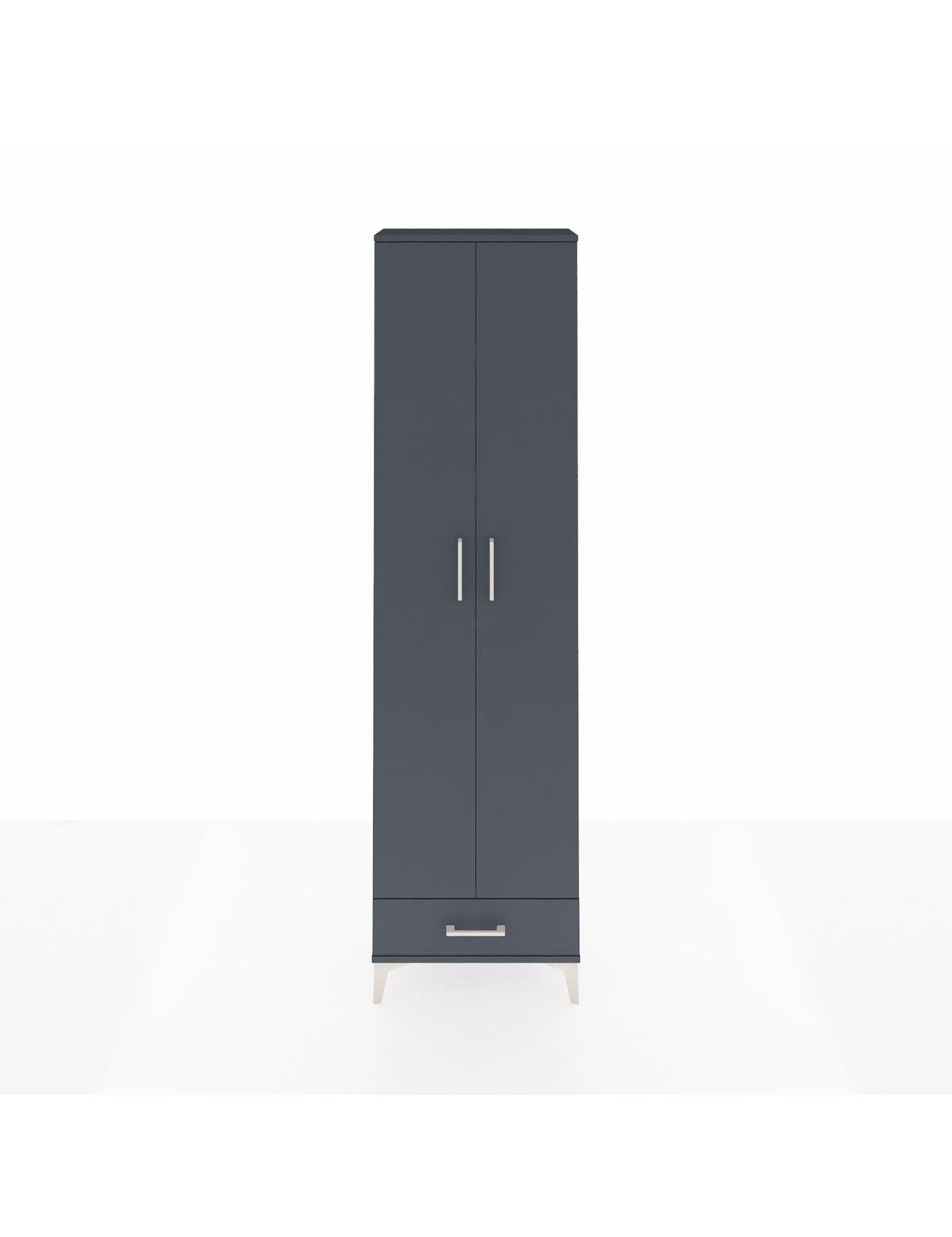 Arges Dolap 5 Raflı Tek Çekmeceli 2 Kapaklı 60x30x221 Antrasit-Antrasit