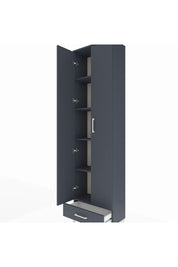 Arges Dolap 5 Raflı Tek Çekmeceli 2 Kapaklı 60x30x221 Antrasit-Antrasit