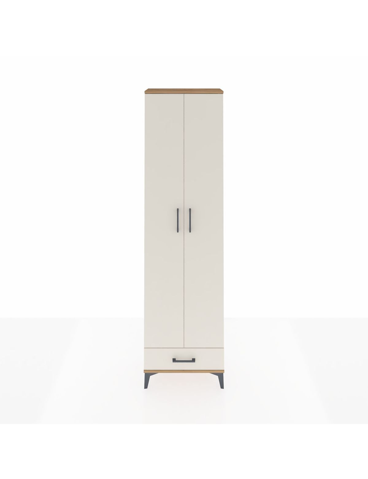 Arges Dolap 5 Raflı Tek Çekmeceli 2 Kapaklı 60x30x221 Çam-Aytaşı