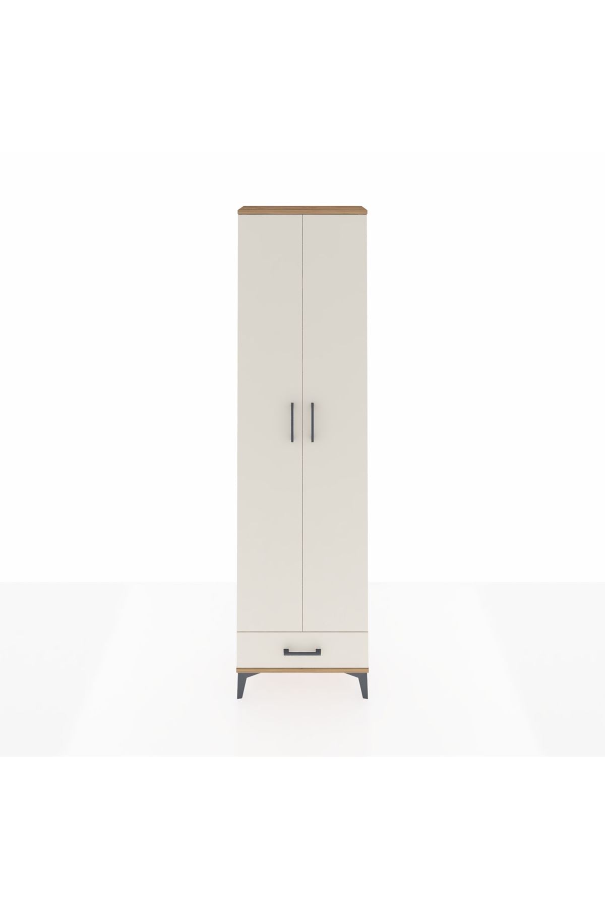 Arges Dolap 5 Raflı Tek Çekmeceli 2 Kapaklı 60x30x221 Çam-Aytaşı