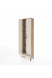 Arges Dolap 5 Raflı Tek Çekmeceli 2 Kapaklı 60x30x221 Çam-Aytaşı