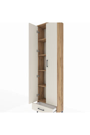 Arges Dolap 5 Raflı Tek Çekmeceli 2 Kapaklı 60x30x221 Çam-Aytaşı