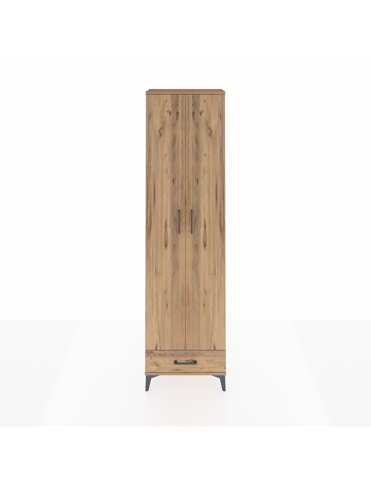 Arges Dolap 5 Raflı Tek Çekmeceli 2 Kapaklı 60x30x221 Çam-Çam