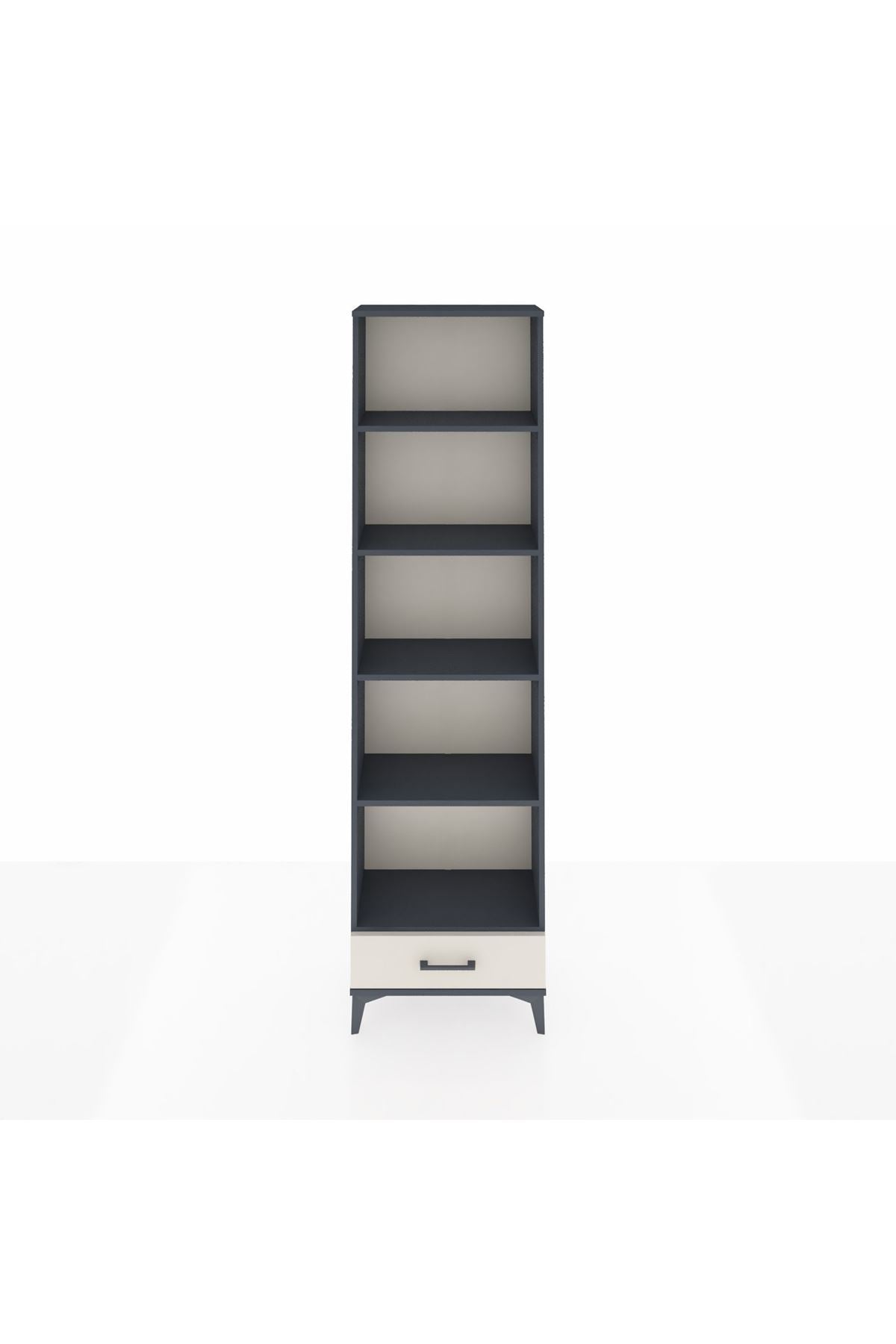 Arges Dolap 5 Raflı Tek Çekmeceli 60x30x221 Antrasit-Aytaşı