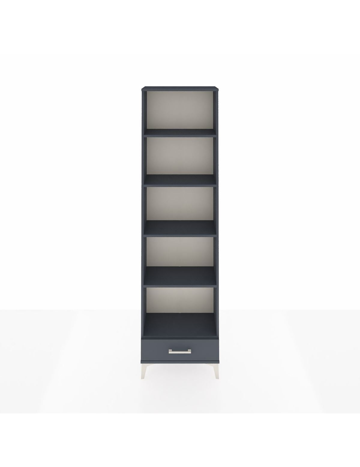 Arges Dolap 5 Raflı Tek Çekmeceli 60x30x221 Antrasit-Antrasit