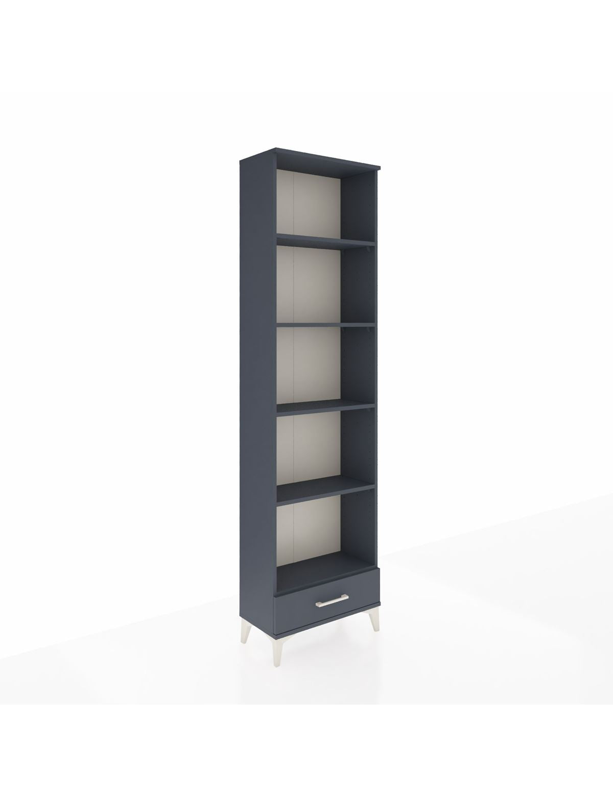 Arges Dolap 5 Raflı Tek Çekmeceli 60x30x221 Antrasit-Antrasit