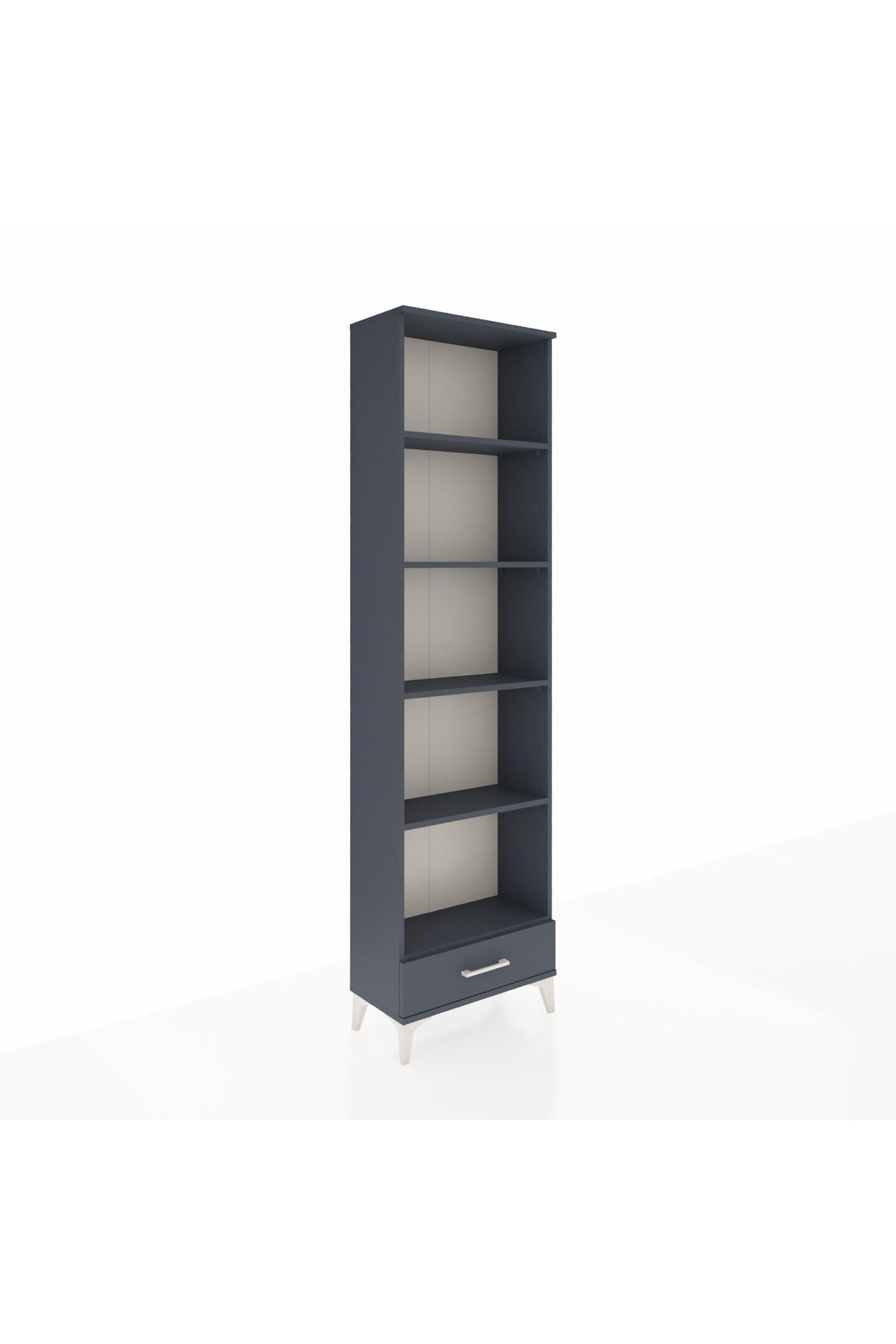 Arges Dolap 5 Raflı Tek Çekmeceli 60x30x221 Antrasit-Antrasit