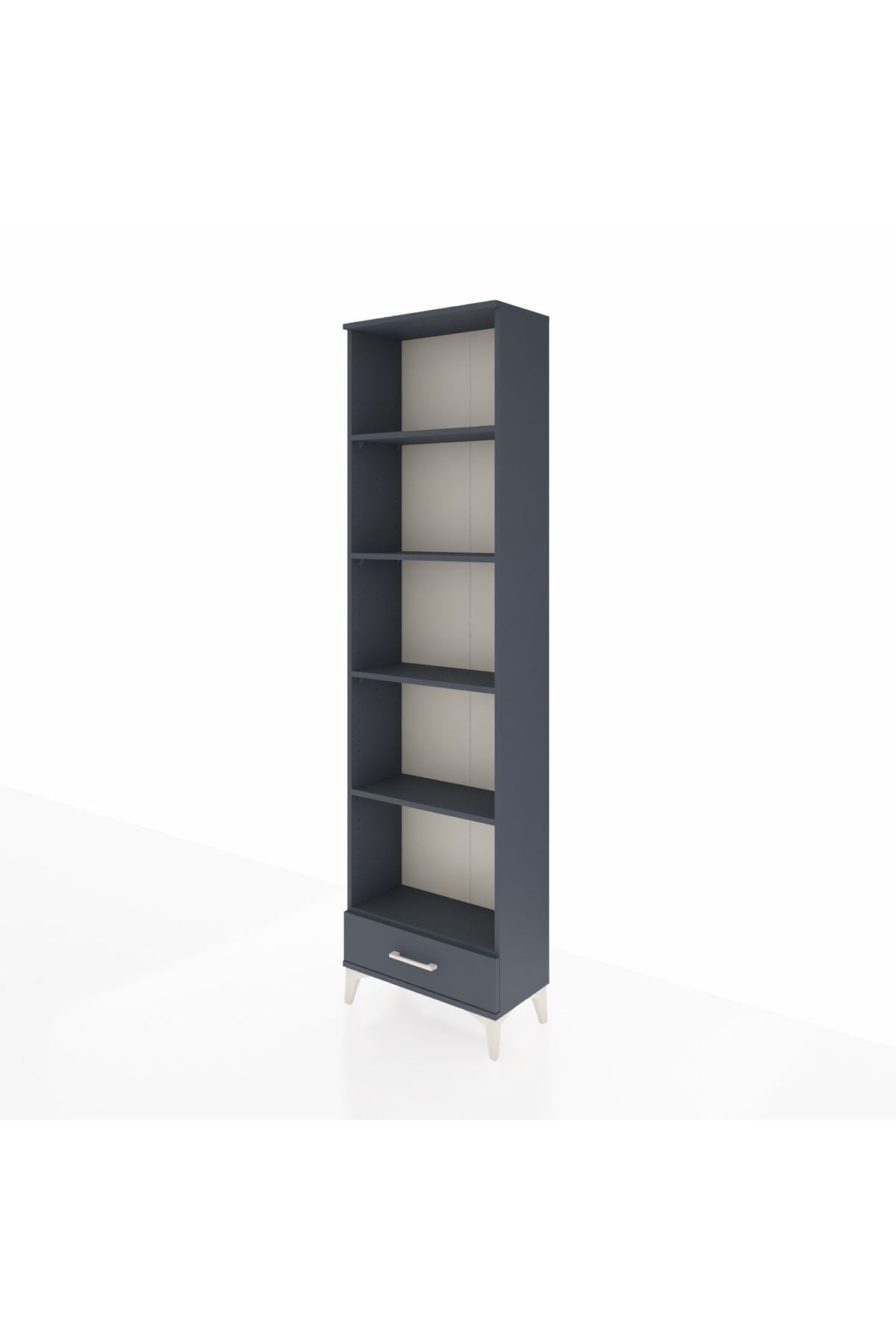 Arges Dolap 5 Raflı Tek Çekmeceli 60x30x221 Antrasit-Antrasit