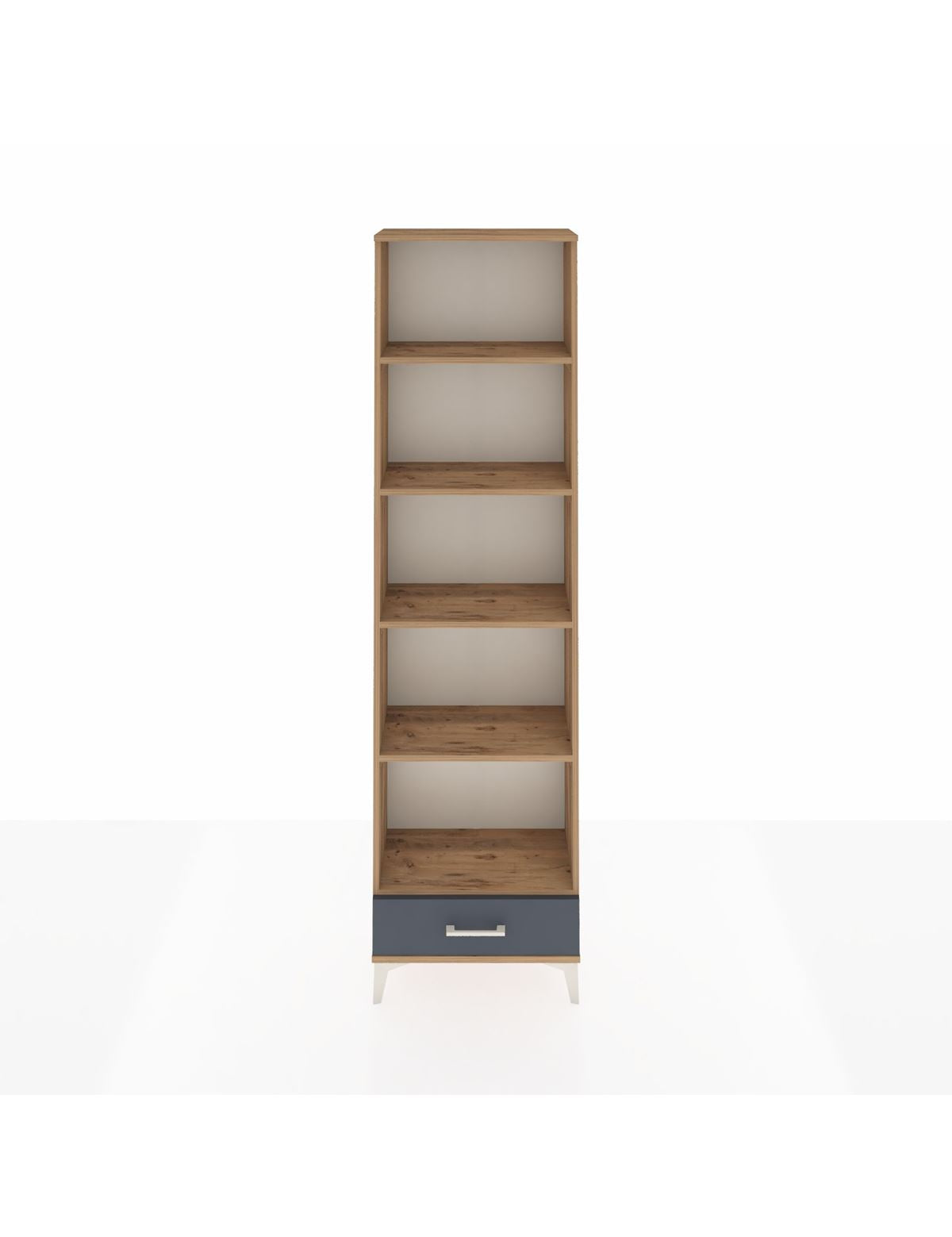 Arges Dolap 5 Raflı Tek Çekmeceli 60x30x221 Çam-Antrasit