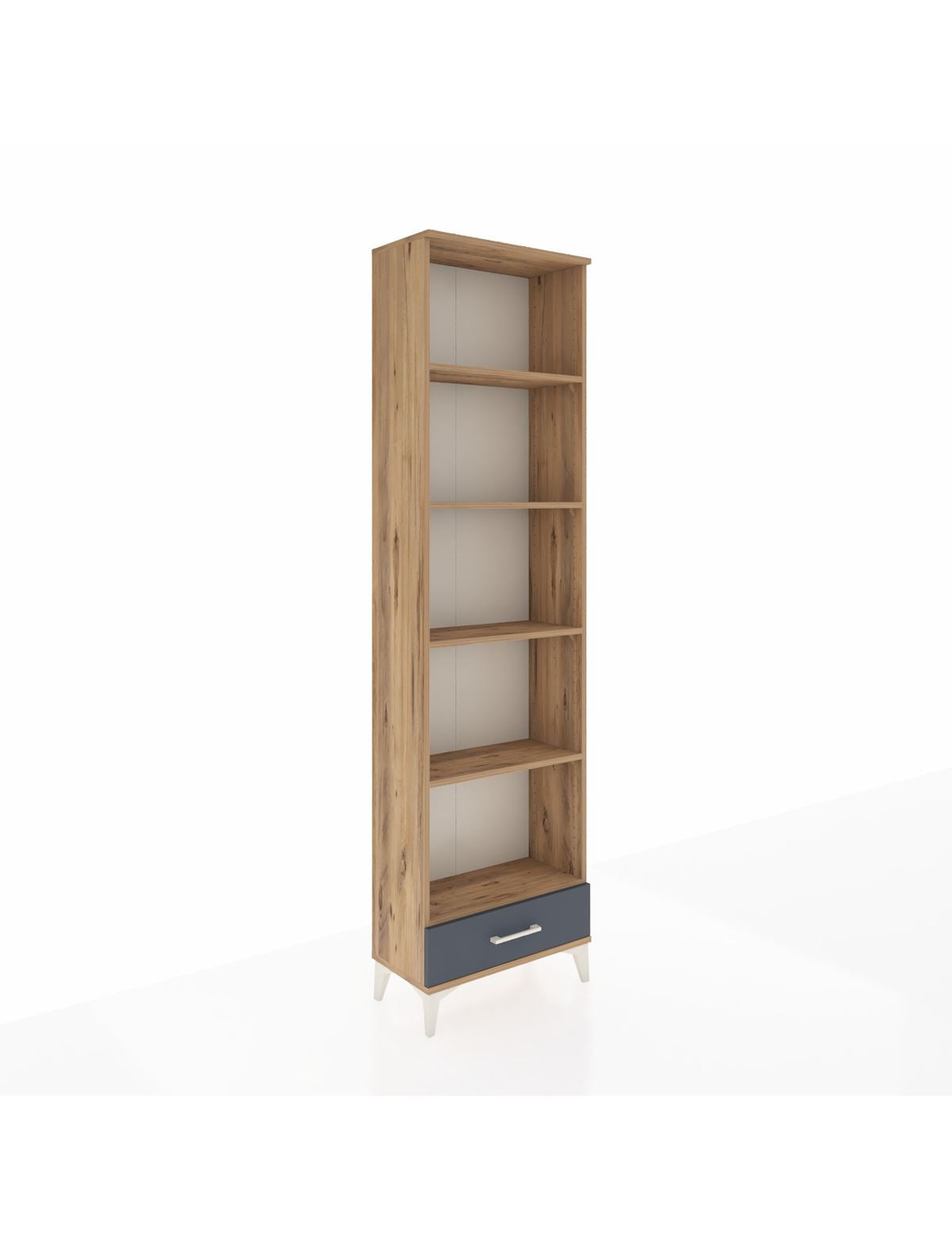 Arges Dolap 5 Raflı Tek Çekmeceli 60x30x221 Çam-Antrasit